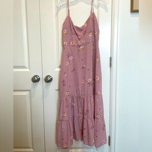 Francesca’s Dusty Floral Tiered Midi Dress